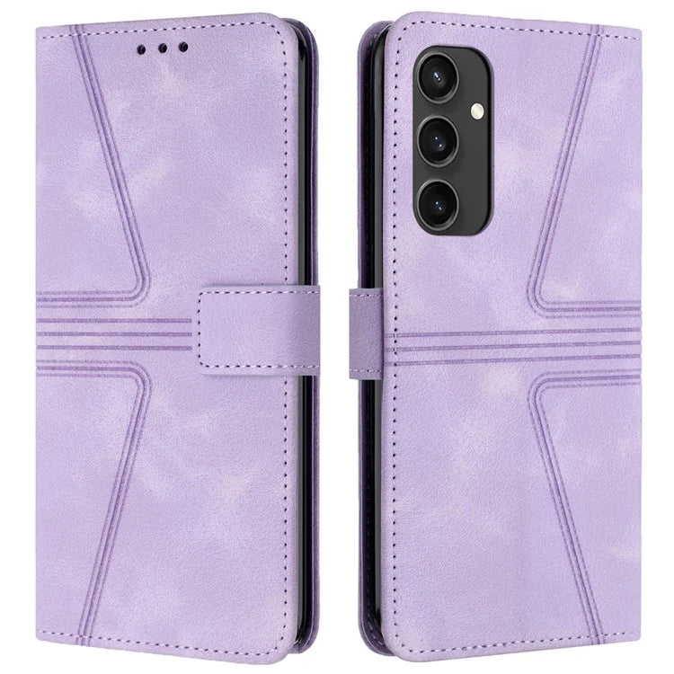 For Samsung Galaxy S24 FE Case Triangle Imprinted Anti-Scratch Phone Wallet Cover
