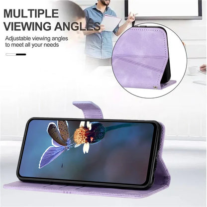 For Samsung Galaxy S24 FE Case Triangle Imprinted Anti-Scratch Phone Wallet Cover