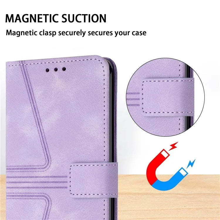 For Samsung Galaxy S24 FE Case Triangle Imprinted Anti-Scratch Phone Wallet Cover