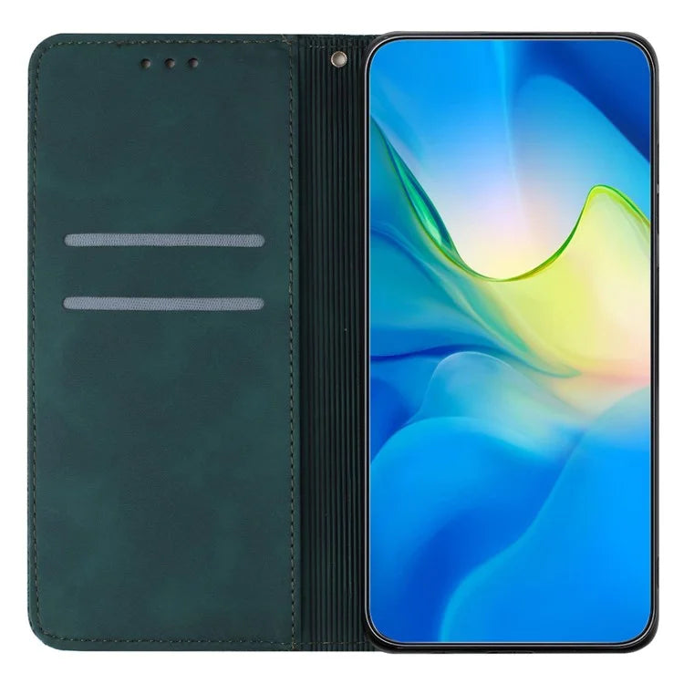 For Samsung Galaxy S24 FE Case Imprinted Flower Wallet Stand Leather Phone Cover