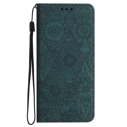 For Samsung Galaxy S24 FE Case Imprinted Flower Wallet Stand Leather Phone Cover