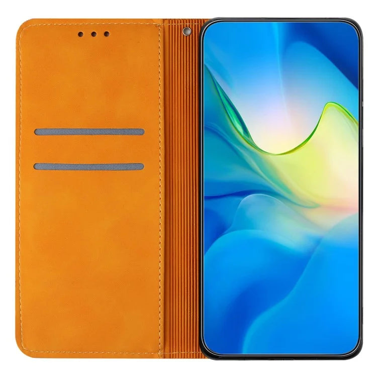 For Samsung Galaxy S24 FE Case Imprinted Flower Wallet Stand Leather Phone Cover