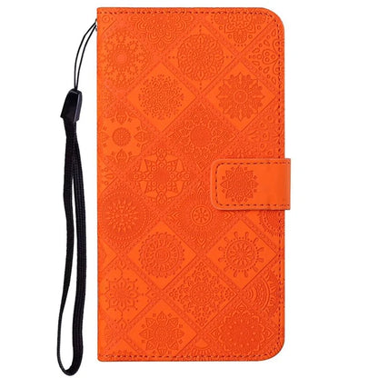 For iPhone 16 Pro Leather Case Ethnic Style Phone Wallet Cover with Strap