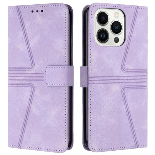 For iPhone 16 Pro Max Case Triangle Imprinted Anti-Scratch Phone Wallet Cover