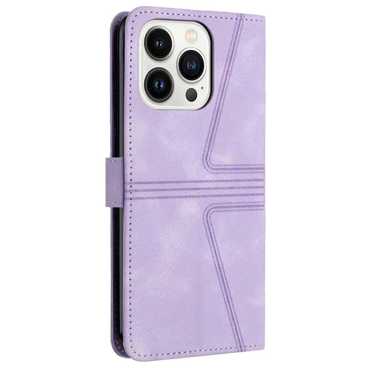 For iPhone 16 Pro Max Case Triangle Imprinted Anti-Scratch Phone Wallet Cover