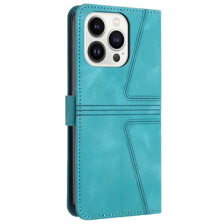 For iPhone 16 Pro Max Case Triangle Imprinted Anti-Scratch Phone Wallet Cover