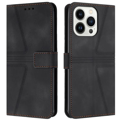 For iPhone 16 Pro Max Case Triangle Imprinted Anti-Scratch Phone Wallet Cover