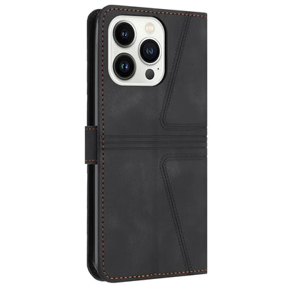 For iPhone 16 Pro Max Case Triangle Imprinted Anti-Scratch Phone Wallet Cover