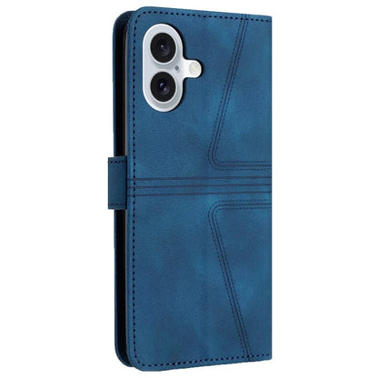 For iPhone 16 Plus Case Triangle Imprinted Anti-Scratch Phone Wallet Cover