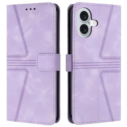 For iPhone 16 Plus Case Triangle Imprinted Anti-Scratch Phone Wallet Cover