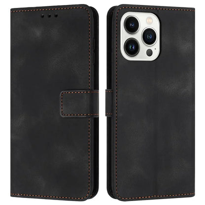 For iPhone 16 Pro Leather Case Solid Color Wallet Protective Phone Cover