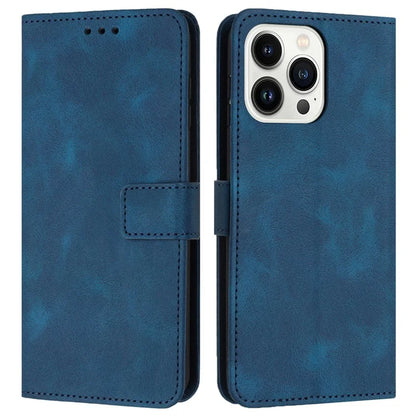 For iPhone 16 Pro Leather Case Solid Color Wallet Protective Phone Cover