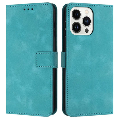 For iPhone 16 Pro Leather Case Solid Color Wallet Protective Phone Cover