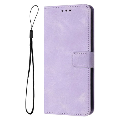 For iPhone 16 Plus Leather Case Solid Color Wallet Protective Phone Cover