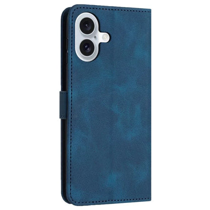 For iPhone 16 Plus Leather Case Solid Color Wallet Protective Phone Cover
