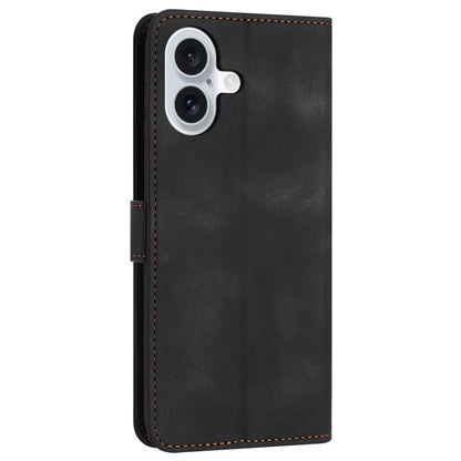 For iPhone 16 Plus Leather Case Solid Color Wallet Protective Phone Cover