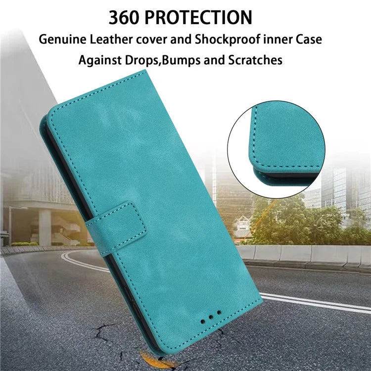 For iPhone 16 Plus Leather Case Solid Color Wallet Protective Phone Cover