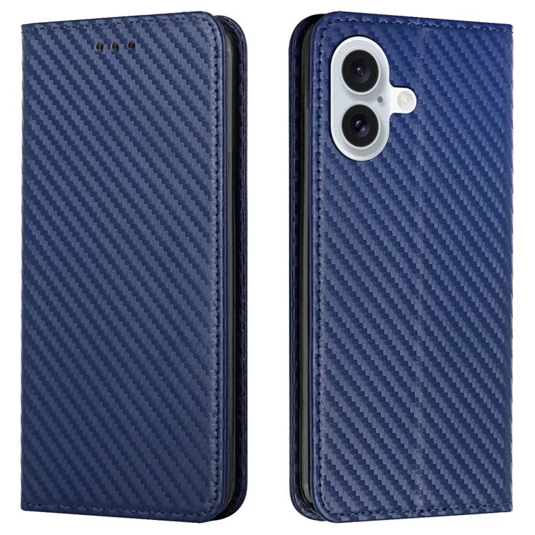 For iPhone 16 Plus Case Leather Flip Phone Cover Stand Strong Magnetic Closure