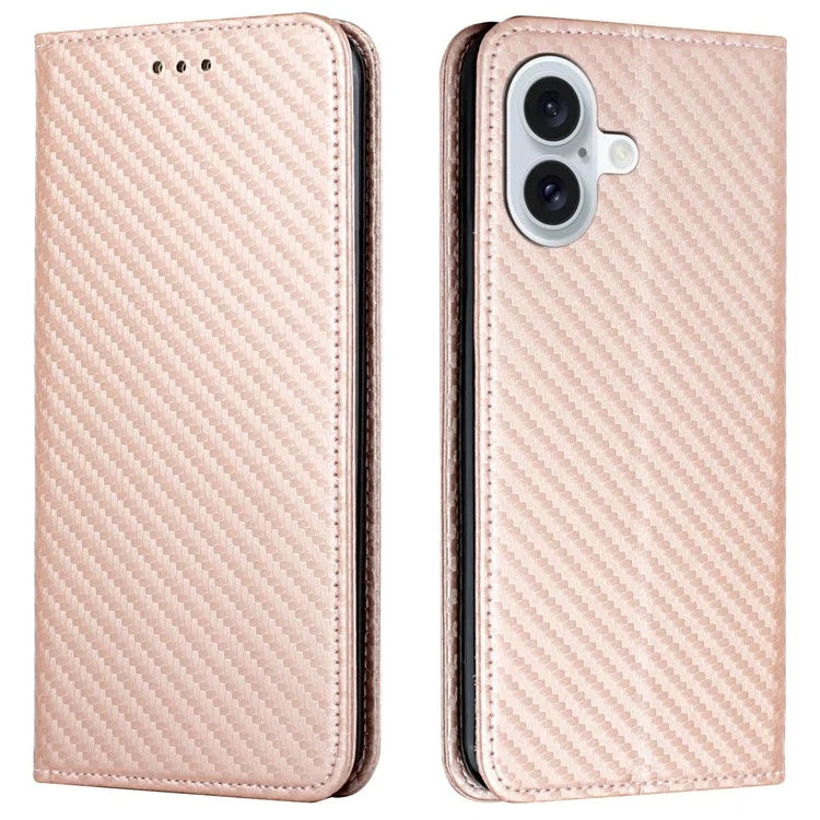 For iPhone 16 Plus Case Leather Flip Phone Cover Stand Strong Magnetic Closure