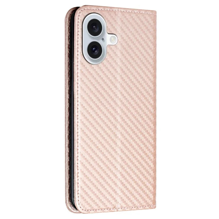 For iPhone 16 Plus Case Leather Flip Phone Cover Stand Strong Magnetic Closure