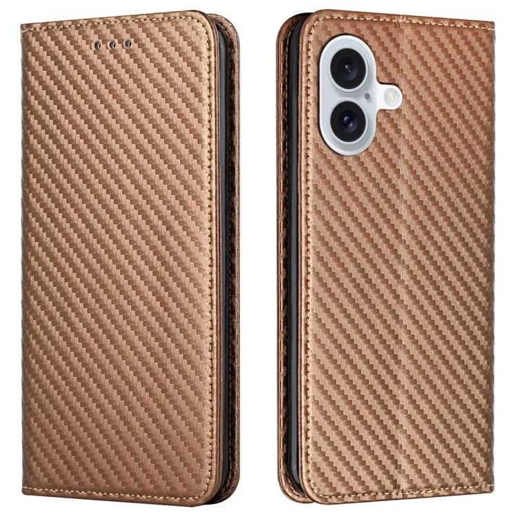 For iPhone 16 Plus Case Leather Flip Phone Cover Stand Strong Magnetic Closure