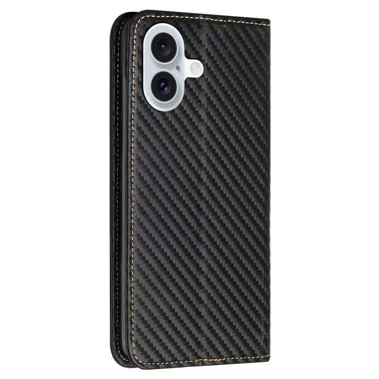 For iPhone 16 Case Leather Flip Phone Cover Stand Strong Magnetic Closure