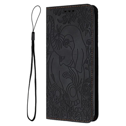 For Samsung Galaxy S24 FE Case PU Leather Wallet Phone Cover Elephant Pattern