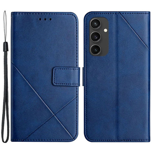 For Samsung Galaxy S24 FE Leather Case Line Pattern Wallet Phone Cover