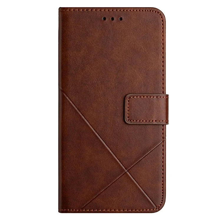 For Samsung Galaxy S24 FE Leather Case Line Pattern Wallet Phone Cover