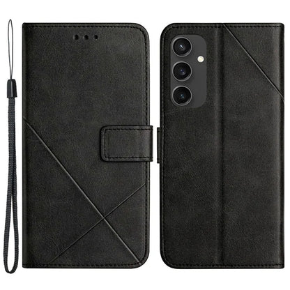 For Samsung Galaxy S24 FE Leather Case Line Pattern Wallet Phone Cover