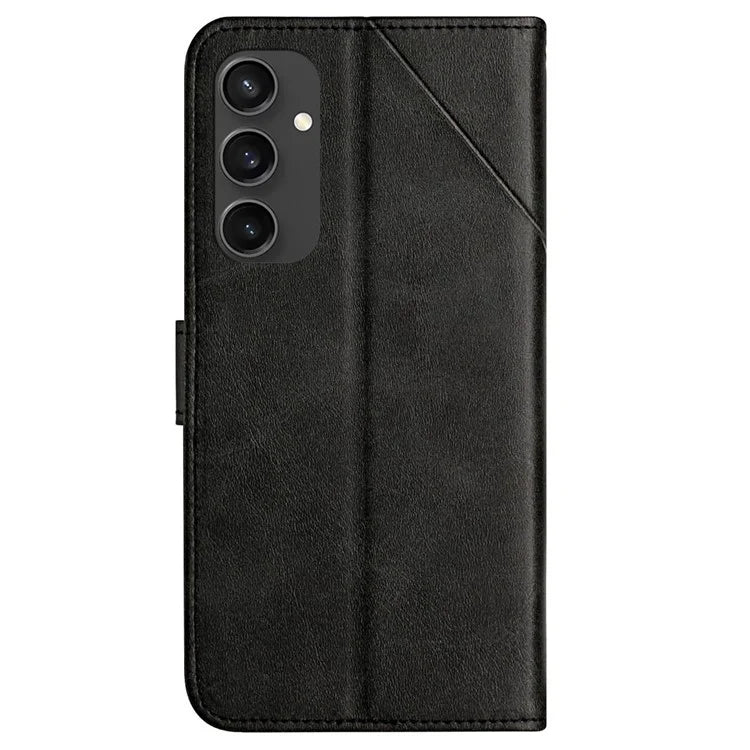 For Samsung Galaxy S24 FE Leather Case Line Pattern Wallet Phone Cover