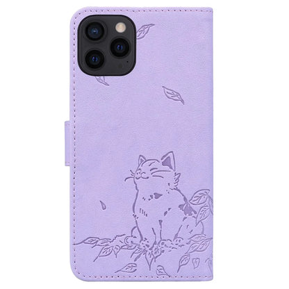 For iPhone 13 Pro Max Case Wallet Cat Pattern Imprinted Leather Phone Cover