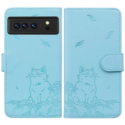 For Google Pixel 8 Pro Case Wallet Cat Pattern Imprinted Leather Phone Cover