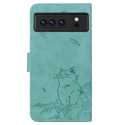 For Google Pixel 8 Pro Case Wallet Cat Pattern Imprinted Leather Phone Cover