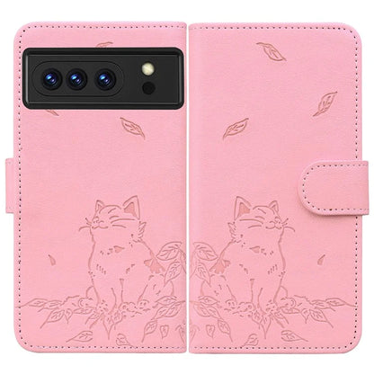 For Google Pixel 8 Pro Case Wallet Cat Pattern Imprinted Leather Phone Cover