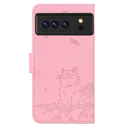For Google Pixel 8 Pro Case Wallet Cat Pattern Imprinted Leather Phone Cover