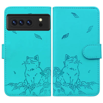 For Google Pixel 8 Pro Case Wallet Cat Pattern Imprinted Leather Phone Cover
