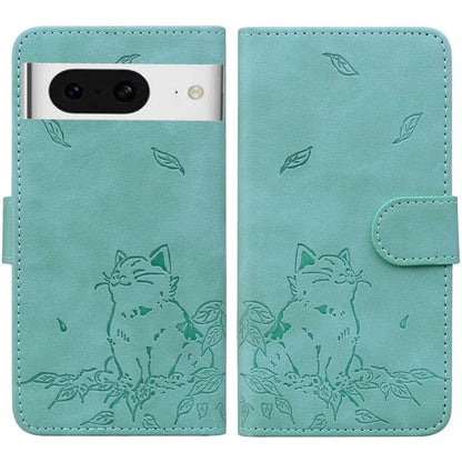 For Google Pixel 8 Case Wallet Cat Pattern Imprinted Leather Phone Cover