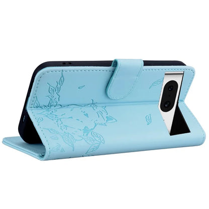For Google Pixel 8 Case Wallet Cat Pattern Imprinted Leather Phone Cover