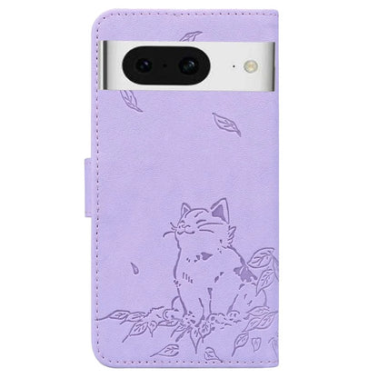 For Google Pixel 8 Case Wallet Cat Pattern Imprinted Leather Phone Cover