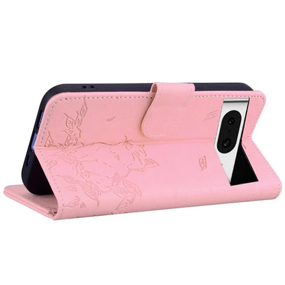 For Google Pixel 8 Case Wallet Cat Pattern Imprinted Leather Phone Cover