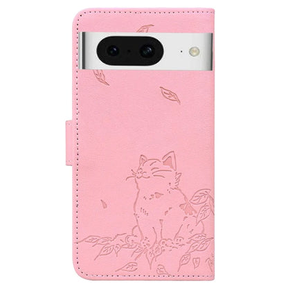 For Google Pixel 8 Case Wallet Cat Pattern Imprinted Leather Phone Cover