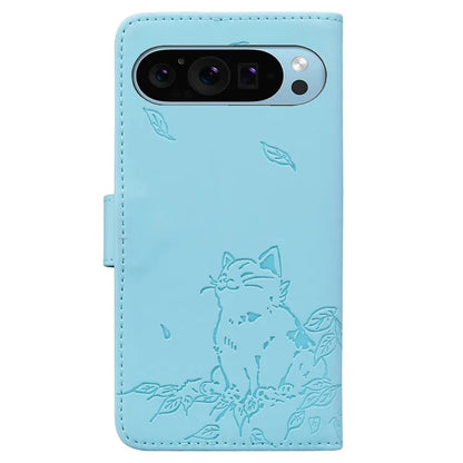 For Google Pixel 9 Pro XL Case Wallet Cat Pattern Imprinted Leather Phone Cover
