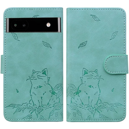 For Google Pixel 7a Case Wallet Cat Pattern Imprinted Leather Phone Cover