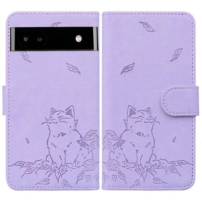 For Google Pixel 7a Case Wallet Cat Pattern Imprinted Leather Phone Cover