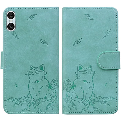 For Sony Xperia 10 VI Case Wallet Cat Pattern Imprinted Leather Phone Cover