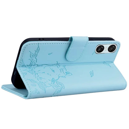 For Sony Xperia 10 VI Case Wallet Cat Pattern Imprinted Leather Phone Cover