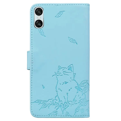 For Sony Xperia 10 VI Case Wallet Cat Pattern Imprinted Leather Phone Cover
