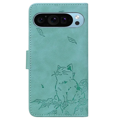 For Google Pixel 9 / Pixel 9 Pro Case Wallet Cat Pattern Imprinted Leather Phone Cover
