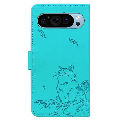 For Google Pixel 9 / Pixel 9 Pro Case Wallet Cat Pattern Imprinted Leather Phone Cover